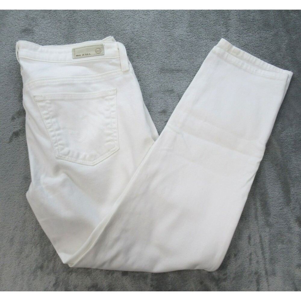 AG Adriano Goldschmied Jeans Womens 27 The Stilt Cigarette Crop White RN104857
